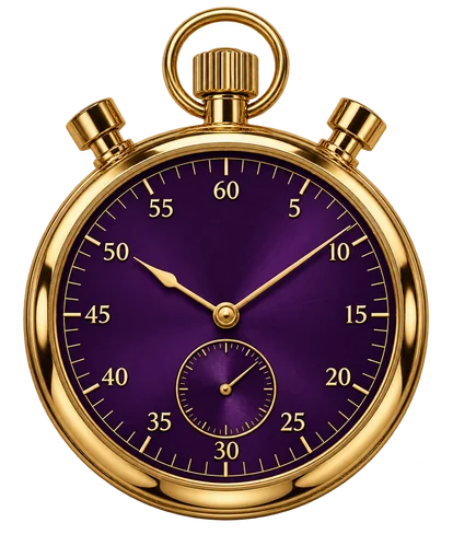 Stopwatch with a purple dial, a reminder to time your play session