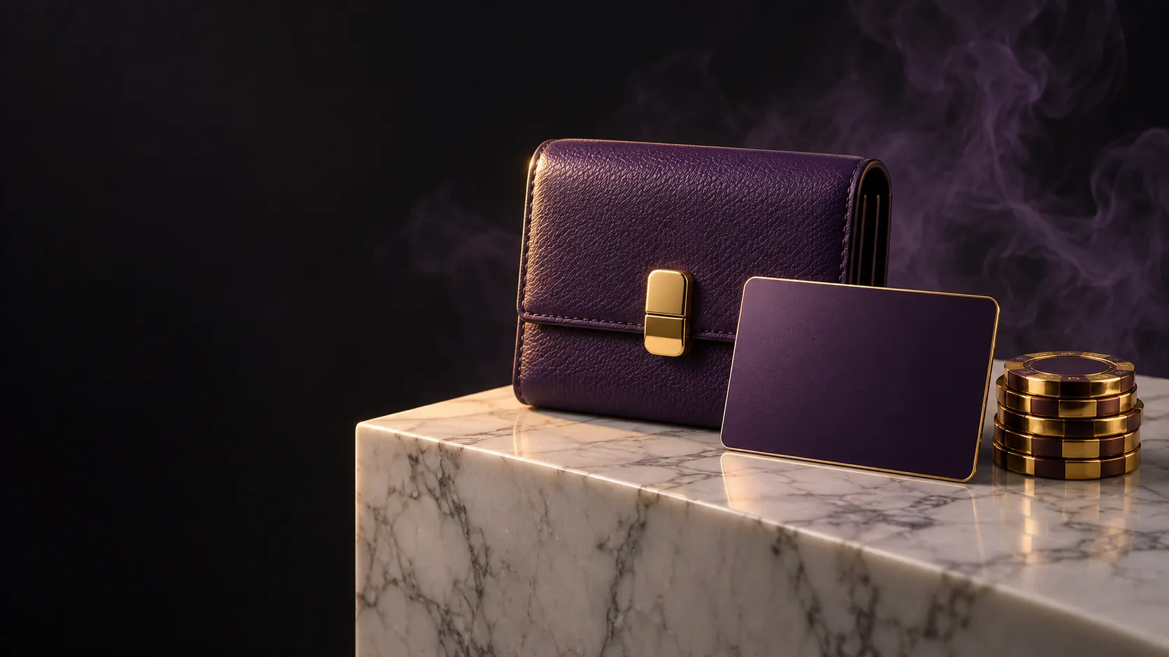 A wallet resting on a marble surface, standing in for keeping deposit and withdrawal details in order